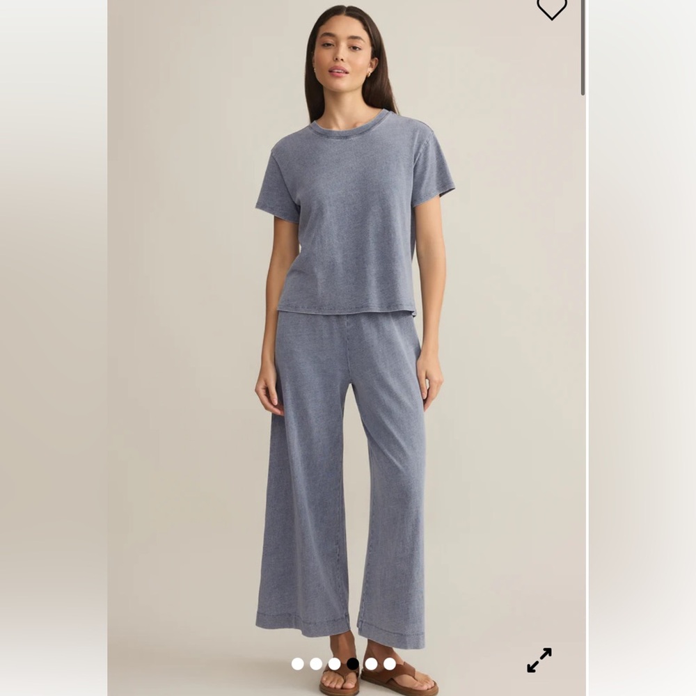 Z Supply Go To Jersey Denim Top & Pants Large NWT